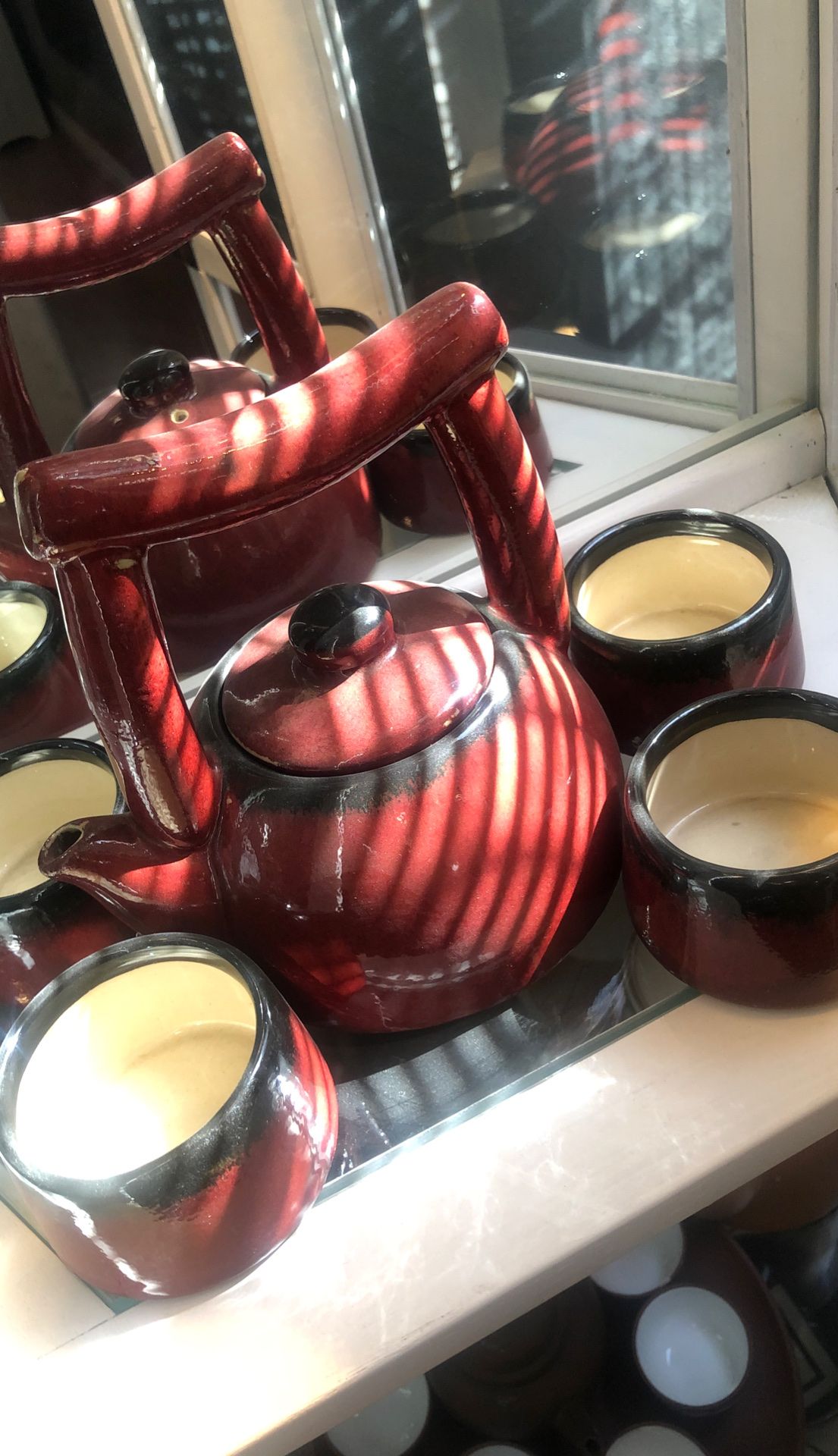 Red Tea Pot with cups from Pier 1 Imports