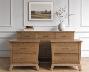 ✨🤎 Pottery Barn Inspired Bedroom Set | Solid Wood Dresser & Nightstands | White Oak | 3 Piece ✨🤎