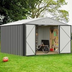 8x10 Metal Shed Weatherproof Utility 