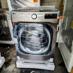 Dryer Smart Gas 9.0 Cu Ft Mega Large Capacity Sensor Dry Technology Stackable Silver Color LG