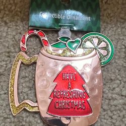 New Metal Have a refreshing Christmas Drink Beverage ornament
