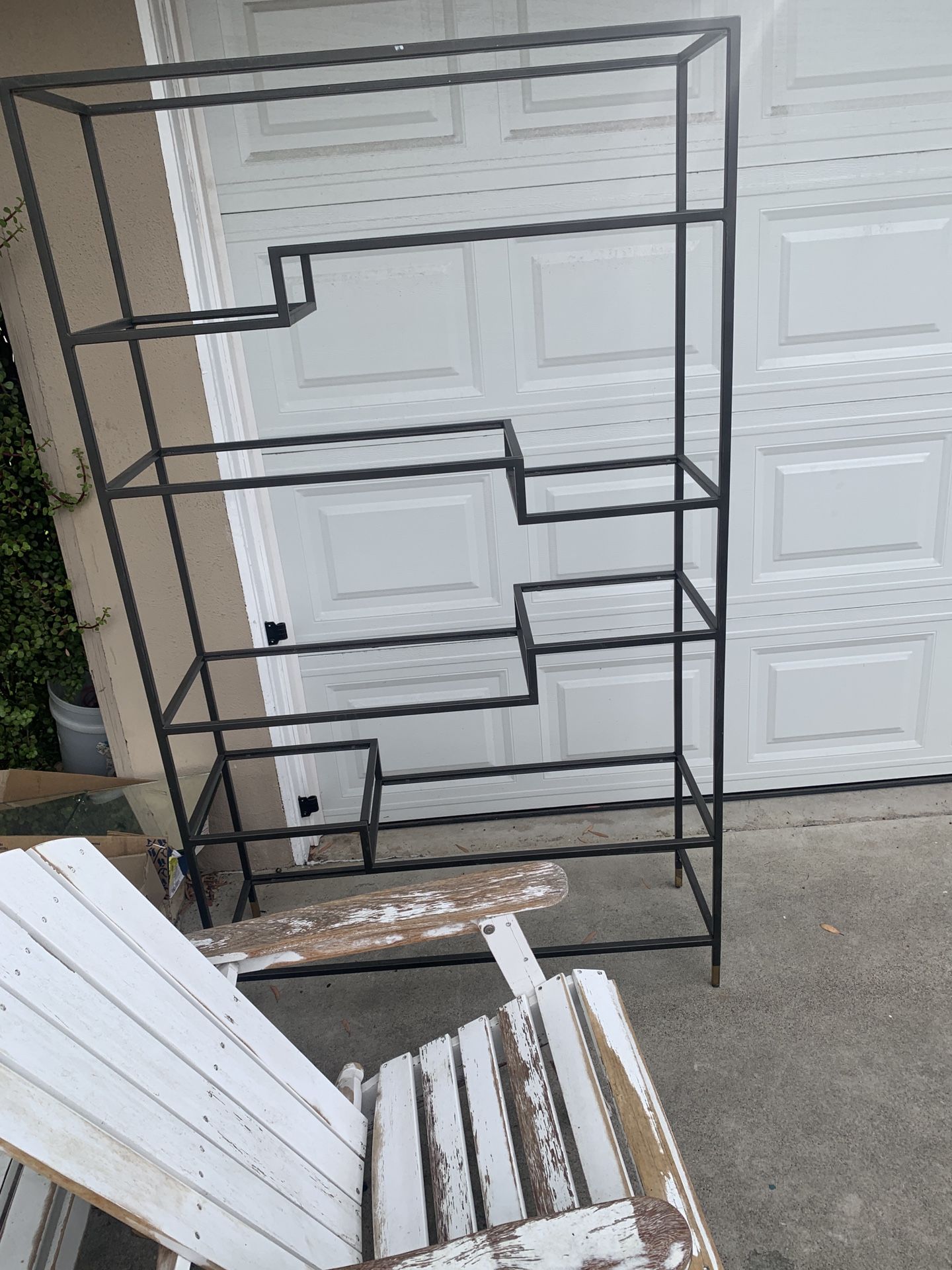 Brown Metal Display Case With Mirror Shelving