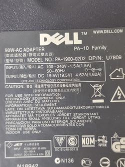 Dell PA-1900-02D2 AC Power Adapter Output 19.5V 4.62A