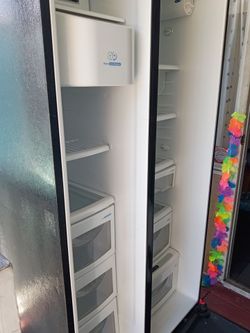 LG black refrigerator