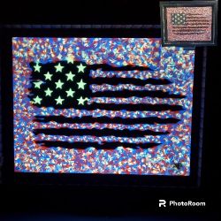 American Flag Painting, Glow + Blacklight 
