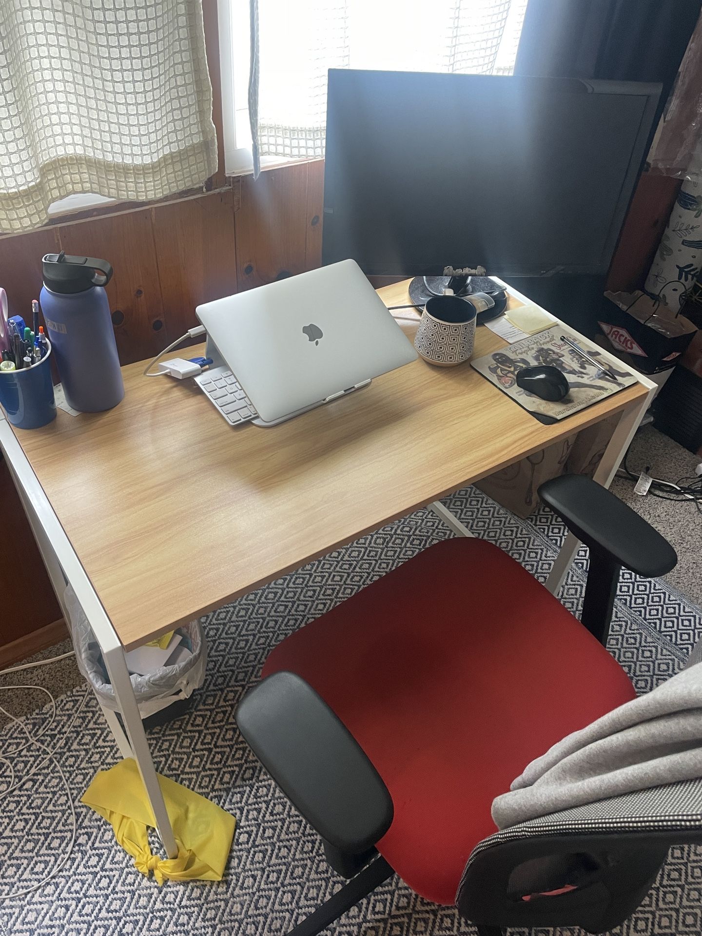 Office Desk, Foldable + Office Chair