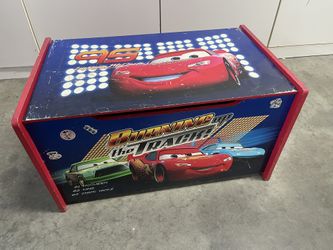 Wooden Toy Storage Box, Cars Cartoon 24”x15”x15”