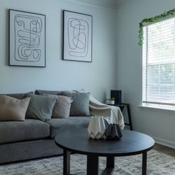 Grey Sofa + Accent Chair 