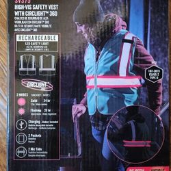 Coast High-Vis Rechargeable Lighted Safety Vest with COAST-Patented CIRCLIGHT 360 Safety Technology XL