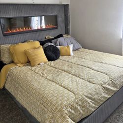 GREY FIREPLACE BED 😍🔥🔥😍 Also In Black & White / FAST DELIVERY!!! 🚚 