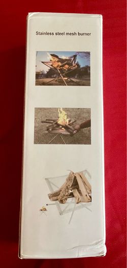 Stainless Steel Mesh Burner Fire Pit - Portable with Carrying Case - New; Sealed