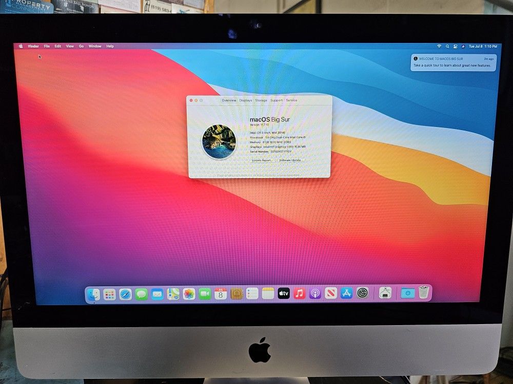 iMac 21.5” Mid 2014 – 8GB RAM / 500GB / macOS Big Sur