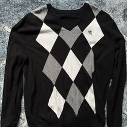 Vintage Y2K Express Diamond Long Sleeve Sweater Shirt Size XL