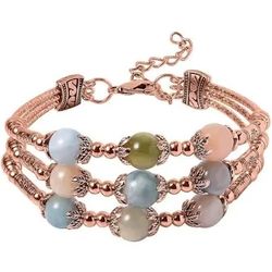 Multi Berry Rose Tone Station Bracelet