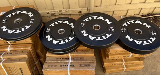 titan fitness 230 LB Set Olympic Bumper Plates (brand new) weightlifting workout