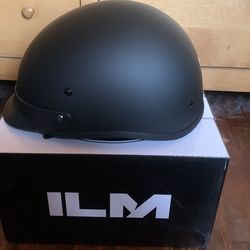 ILM Motorcycle Half Helmet - Matte Black (Size Small) - NEW/Open Box