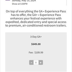 3-DAY EDC LAS VEGAS GA+ FOR SALE