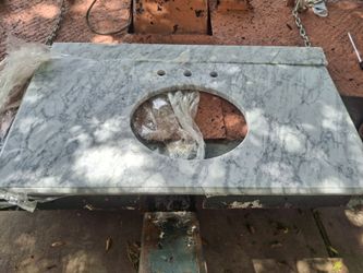 Marble white sink precut 46 by 22 sink (13 by 16 inches