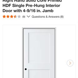 Shaker Flat Panel 36 in. x 80 in. Right Hand Solid