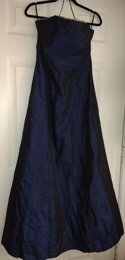 Gunne Sax Jessica McClintock Formal Dress Dark Purple Metallic Jeweled Straps Size 13
