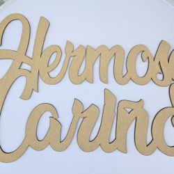 HERMOSO CARIÑO WOOD SIGN 