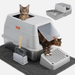 New In Box! Thirdstream 4-In-1 (XL (24”x16”x17”) Stainless Steel Kitty Litter Box $45 (#935)