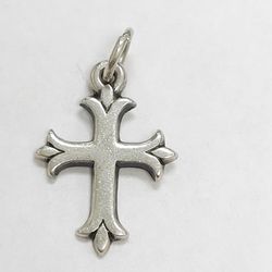 Retired James Avery "Fleuree Cross" Charm Sterling Silver