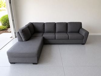 Living Spaces Grey L Shaped Sectional Couch with Left Chaise