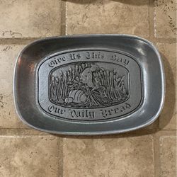 Wilton Columbia Pewter Tray Plate Give Us This Day Our Daily Bread Prayer 