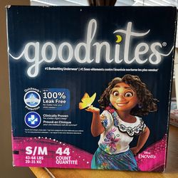 Goodnites Kids Bedwetting Underwear S/M 43-68 lbs 44 count