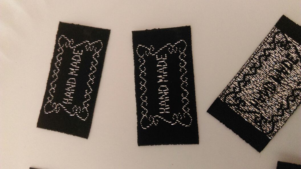 "HANDMADE" cloth embroidered tags