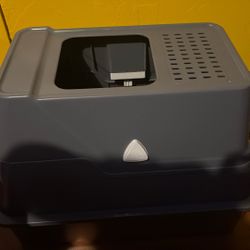 Cat Stainless Steel Liter Box W Food New Clean Protein