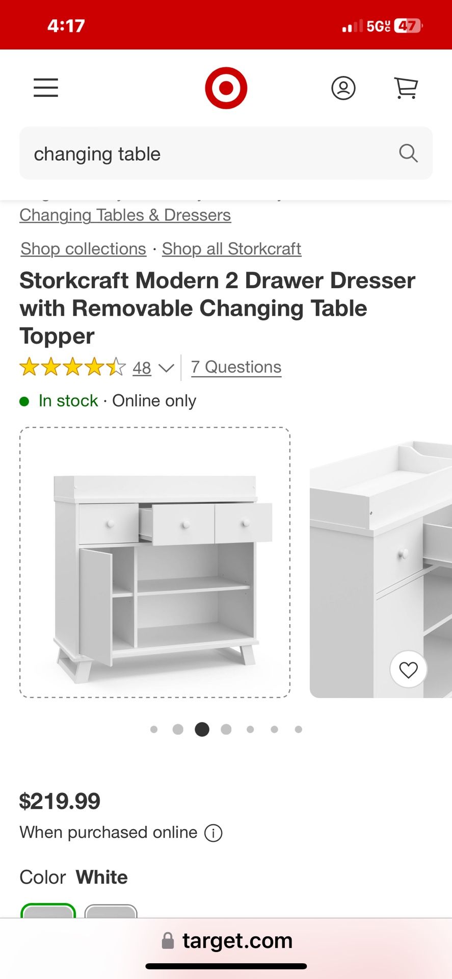 Baby Changing And Storage Cabinet