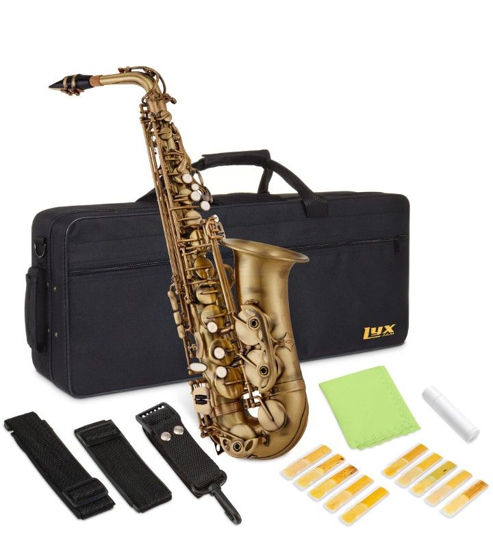 LyxJam Alto Saxophone, E-Flat Brass Sax Beginners Kit