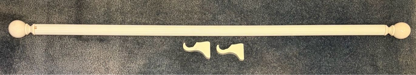 White Wooden Curtain Rod