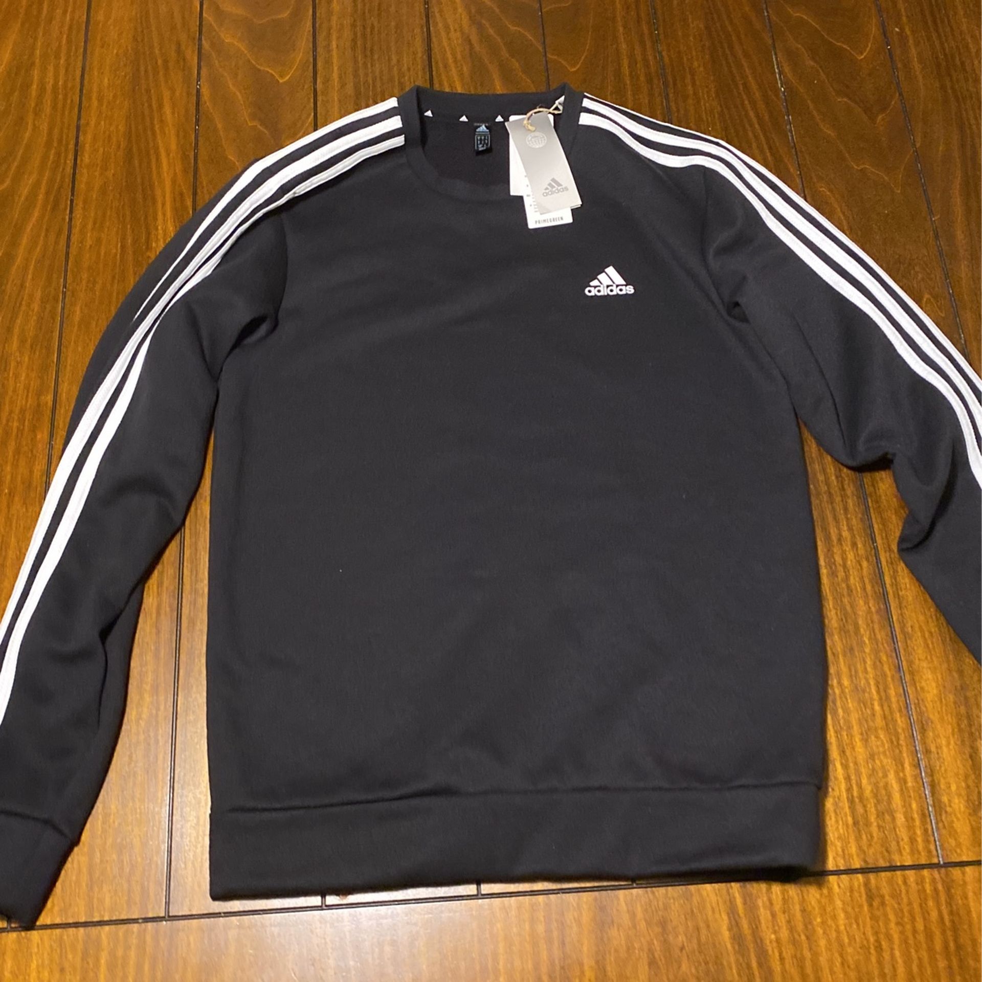 Adidas Black 3 Stripe Sweatshirt