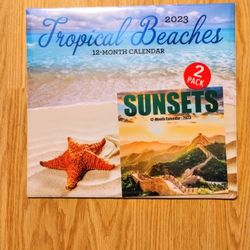Tropical Beaches 12 Month Calendar 2023..Brand New!!