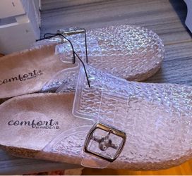 Comfort 8 by Arden B Clear Slide Sandals