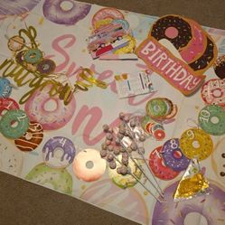 Sweet ONE Or Donut Grow Up Birthday Decor Lot