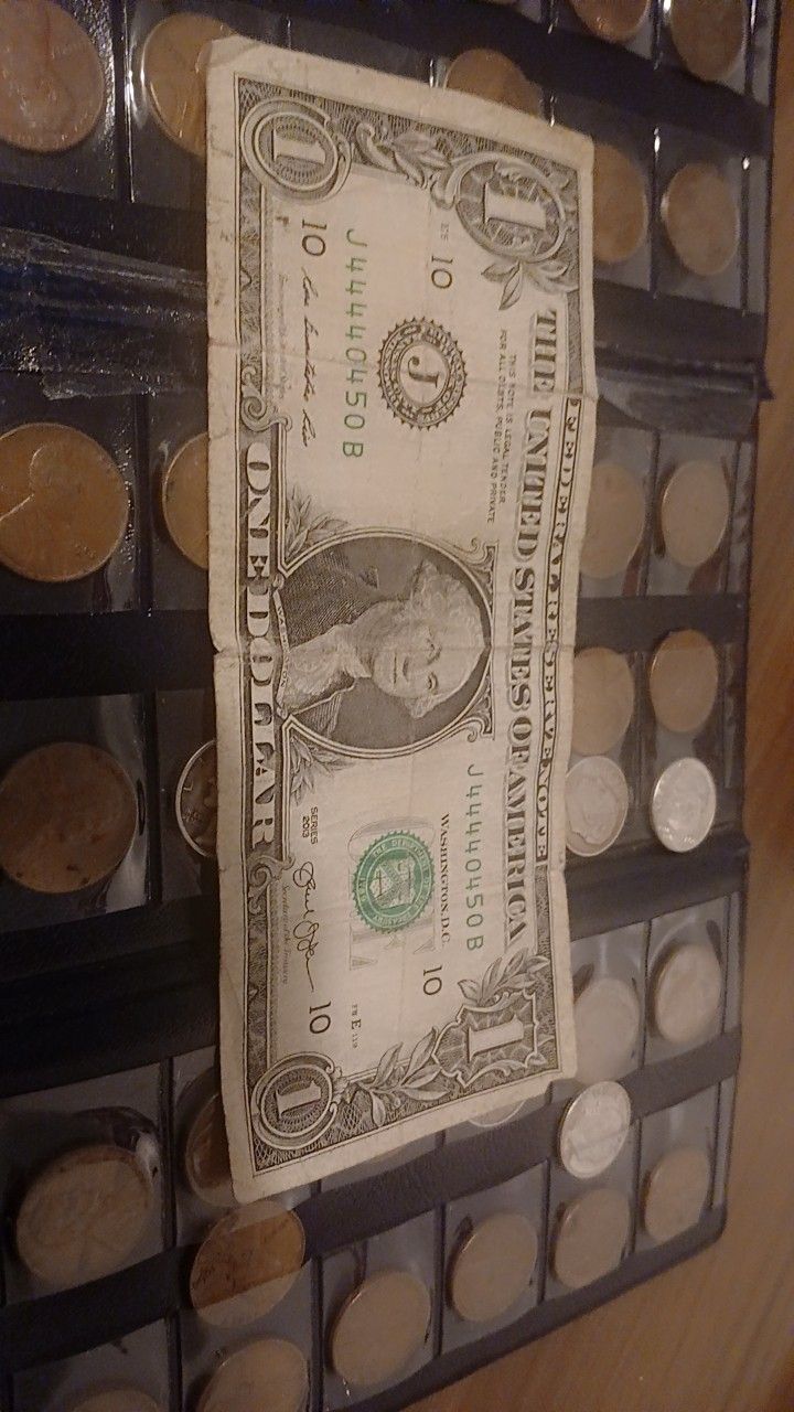 Fancy Number $1 Dollar Bill 