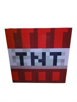 Minecraft TNT Block Mini Fridge Cooler Light Up Red Glow Gaming Room Decor