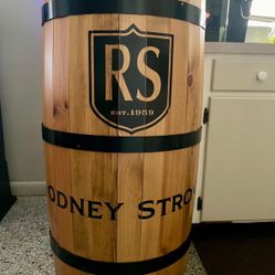Decorative Half Barrel With Storage Shelves