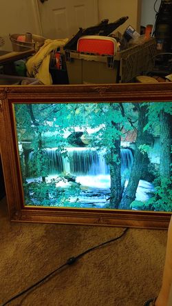 30 x 19 Waterfall Living Wall Art Framed electronic
