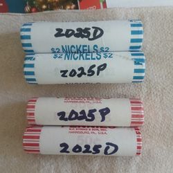 4 BU BANK ROLLED 2025 P & D MINTS