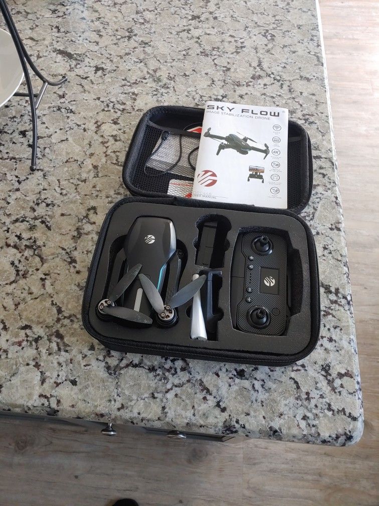 Capture Breathtaking Moments! Vivitar Sky Flow 4K Aerial Camera Drone (Black) with Image Stabilization & Carrying Case