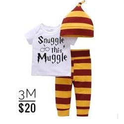 "Snuggle This Muggle" 3pc Baby Outfit 