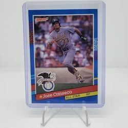 1991 Donruss - All-Stars A's in Stat Line (ERROR) on Back #50 Jose Canseco