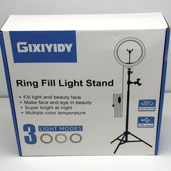 10” LED Ring Light w/ Tripod, Phone Holder & Remote, 3 Modes USB – NEW