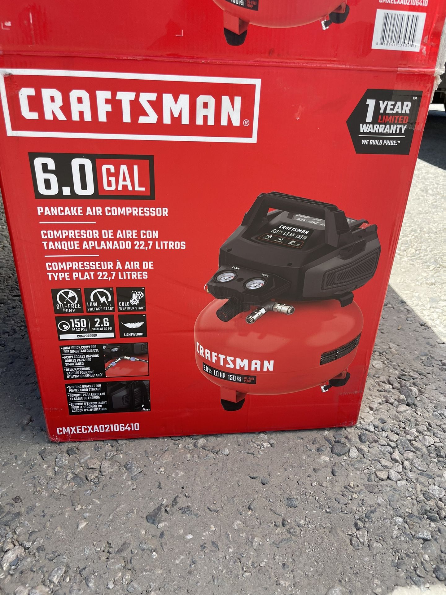 NEW CRAFTSMAN PANCAKE AIR COMPRESSOR 6.0 GAL