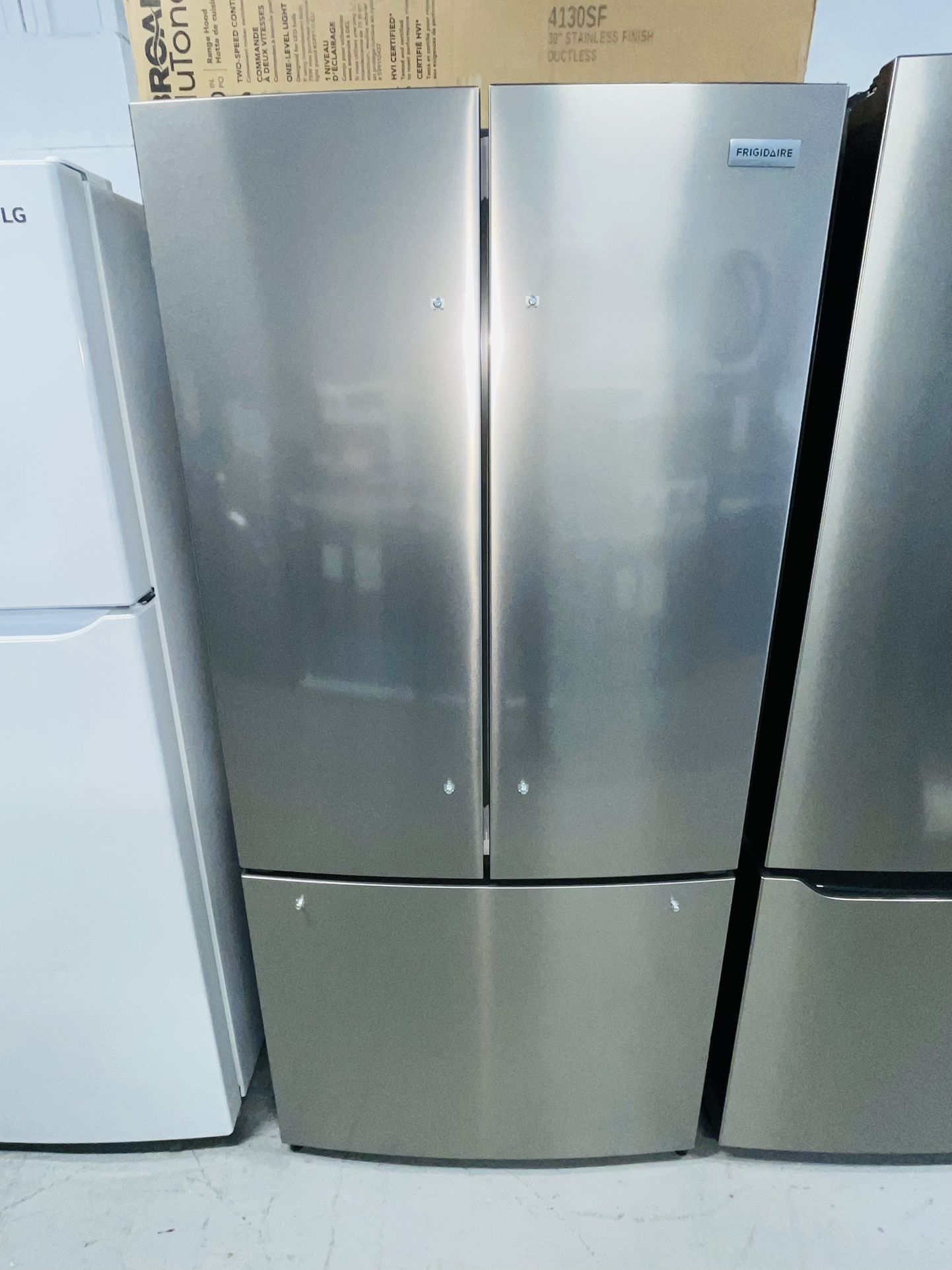 Frigidaire stainless steel refrigerator 30x67x25 one receipt for 90 days warranty